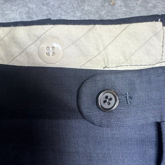 VTG Hickey Freeman By Nordstrom 2 Piece Suit Navy 100% Wool USA Union Made 46 R - Picture 14 of 16